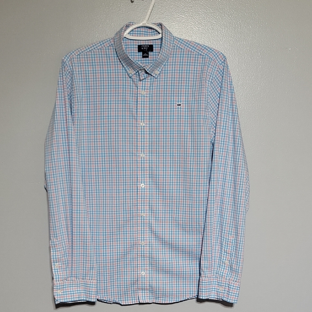 Crown & Ivy Pastel Kids Plaid Button-Down Shirt - Sz XL Easter, Dress, Photos